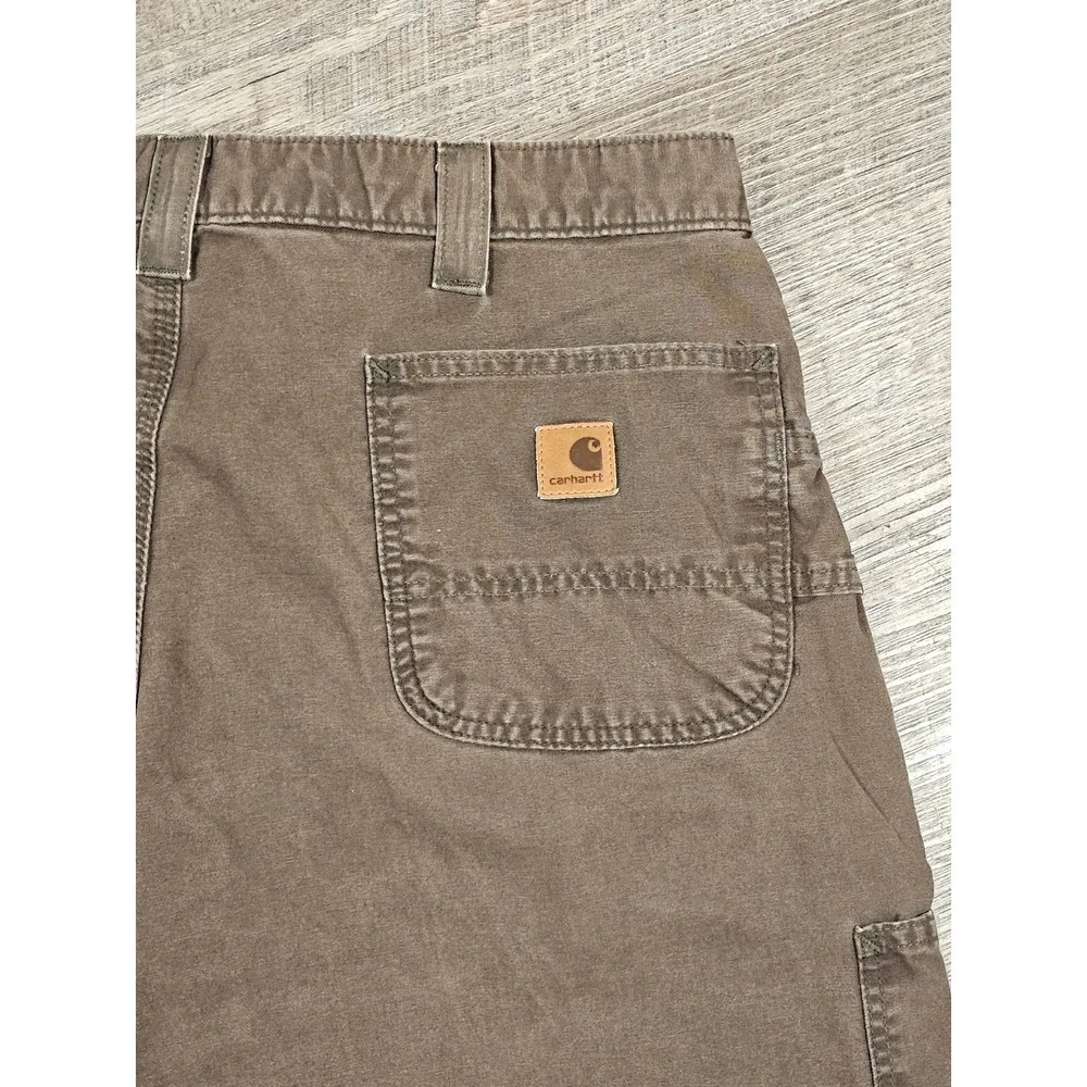 Carhartt B151 DFE Mens Brown Canvas Work Dungaree Pants 40x32‎ Straight Leg
